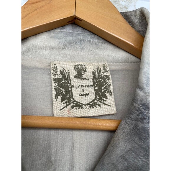 Nigel Preston & Knight Hand-Painted
Lamb Leather Linen Blazer Jacket Gray
Size M - Picture 5 of 15